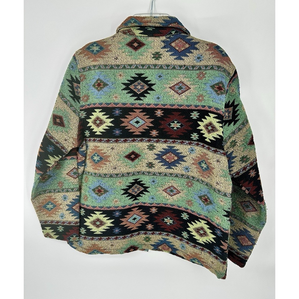 Wool Aztec Blanket Coat Women Rare Multi Color M SW NATIVE PENDLETON WOOLRICH - Picture 4 of 6